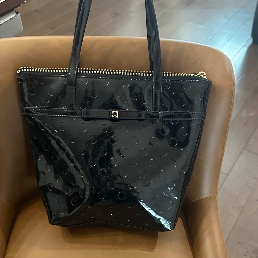 Kate Spade Glossy Black Tote